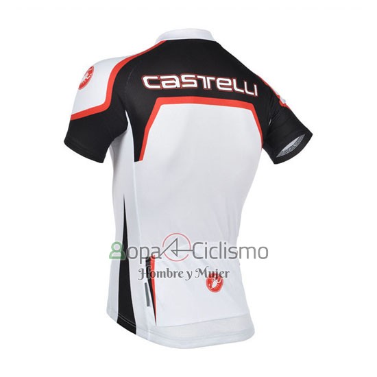 Castelli Ropa Ciclismo Culotte Corto 2014 Hombre Mangas Cortas Blanco y Naranja