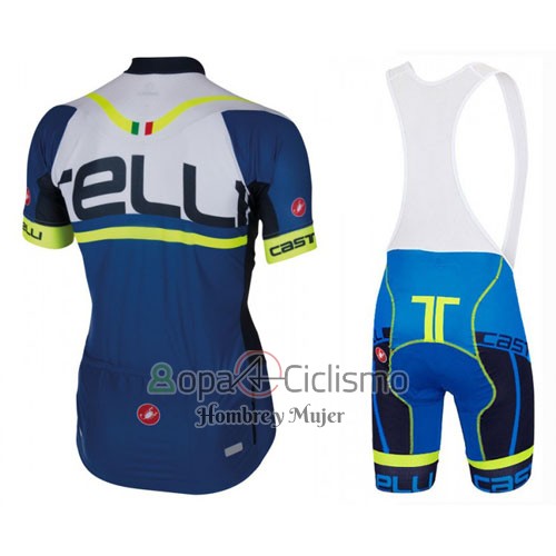 Castelli Ropa Ciclismo Culotte Corto 2016 Hombre Mangas Cortas Azul Blanco