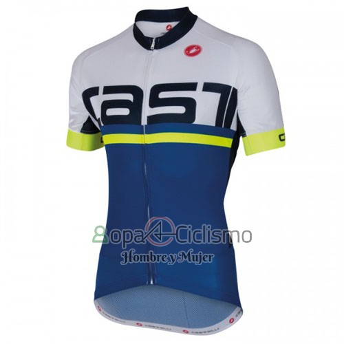 Castelli Ropa Ciclismo Culotte Corto 2016 Hombre Mangas Cortas Azul Blanco