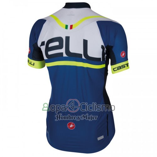 Castelli Ropa Ciclismo Culotte Corto 2016 Hombre Mangas Cortas Azul Blanco