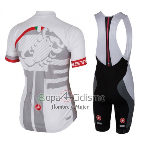 Castelli Ropa Ciclismo Culotte Corto 2016 Hombre Mangas Cortas Blanco y Rojo