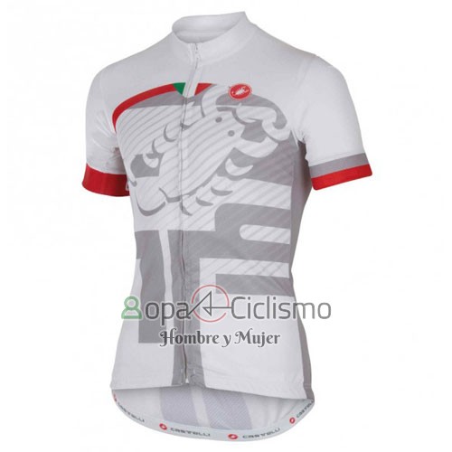 Castelli Ropa Ciclismo Culotte Corto 2016 Hombre Mangas Cortas Blanco y Rojo