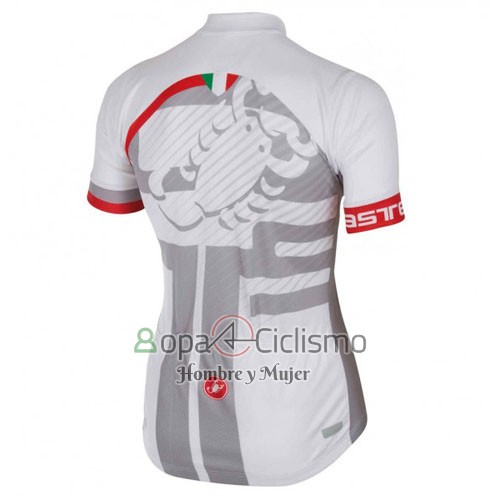 Castelli Ropa Ciclismo Culotte Corto 2016 Hombre Mangas Cortas Blanco y Rojo