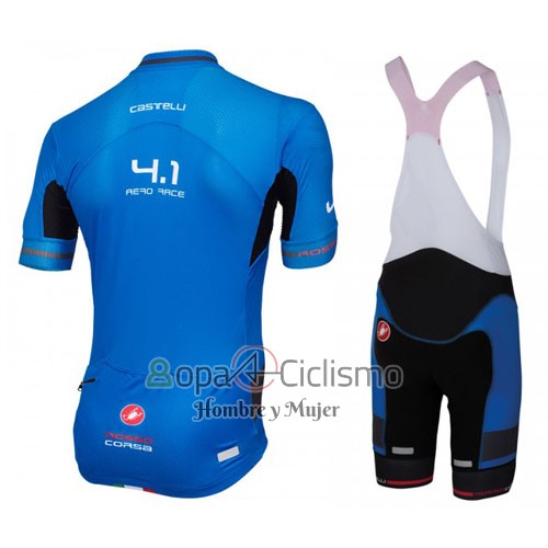 Castelli Ropa Ciclismo Culotte Corto 2016 Hombre Mangas Cortas Negro y Azur