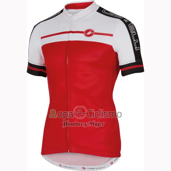 Castelli Ropa Ciclismo Culotte Corto 2016 Hombre Mangas Cortas Rojo Blanco