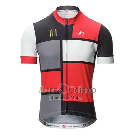 Castelli Ropa Ciclismo Culotte Corto 2016 Hombre Mangas Cortas Rojo y Negro