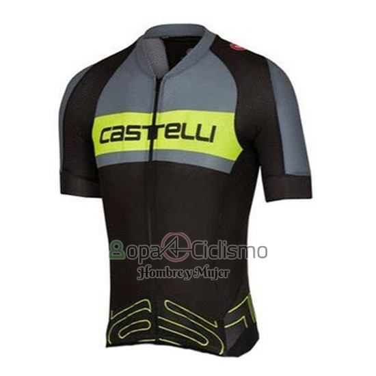 Castelli Ropa Ciclismo Culotte Corto 2016 Hombre Mangas Cortas Verde y Gris