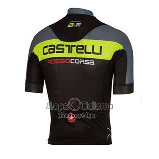 Castelli Ropa Ciclismo Culotte Corto 2016 Hombre Mangas Cortas Verde y Gris