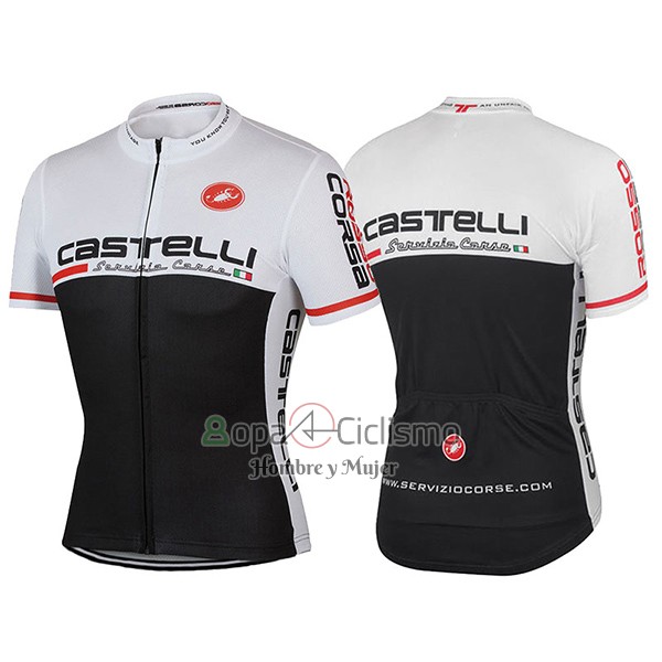 Castelli Ropa Ciclismo Culotte Corto 2017 Hombre Mangas Cortas Blanco y Negro