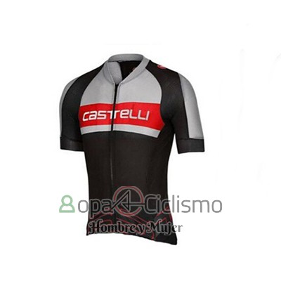 Castelli Ropa Ciclismo Culotte Corto 2017 Hombre Mangas Cortas Gris y Negro