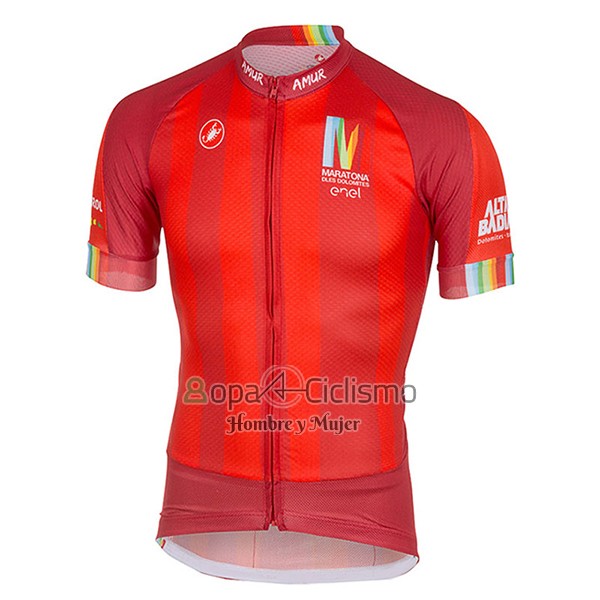 Castelli Ropa Ciclismo Culotte Corto 2017 Hombre Mangas Cortas Maratone Rojo