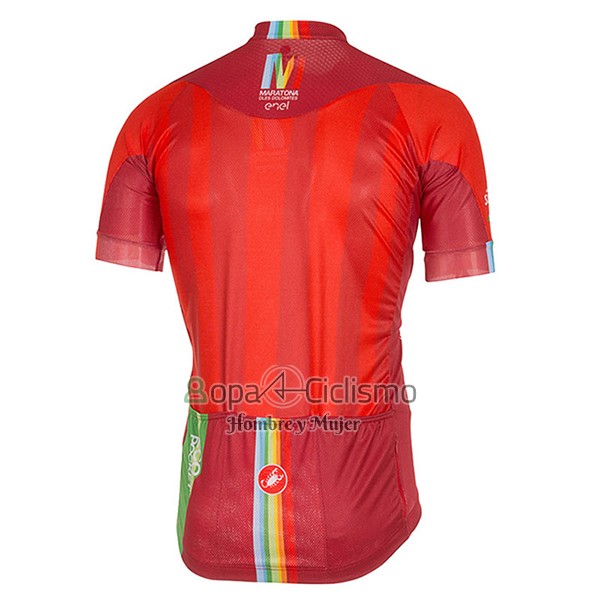 Castelli Ropa Ciclismo Culotte Corto 2017 Hombre Mangas Cortas Maratone Rojo