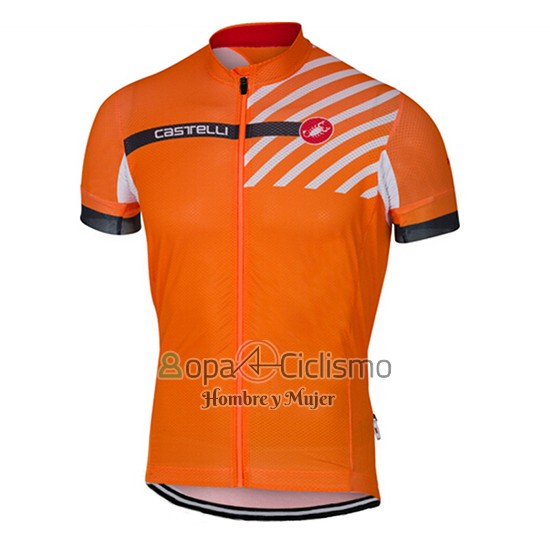 Castelli Ropa Ciclismo Culotte Corto 2017 Hombre Mangas Cortas Naranja