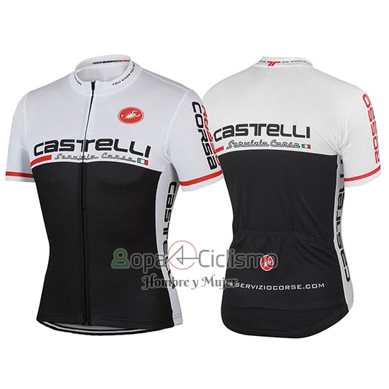 Castelli Ropa Ciclismo Culotte Corto 2017 Hombre Mangas Cortas Negro y Blanco