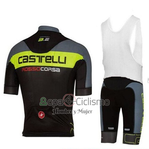 Castelli Ropa Ciclismo Culotte Corto 2017 Hombre Mangas Cortas Verde y Negro
