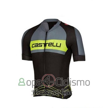 Castelli Ropa Ciclismo Culotte Corto 2017 Hombre Mangas Cortas Verde y Negro