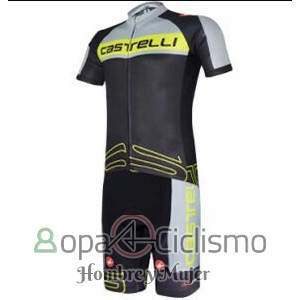 Castelli Ropa Ciclismo Culotte Corto 2017 Hombre Mangas Cortas Verde y Negro