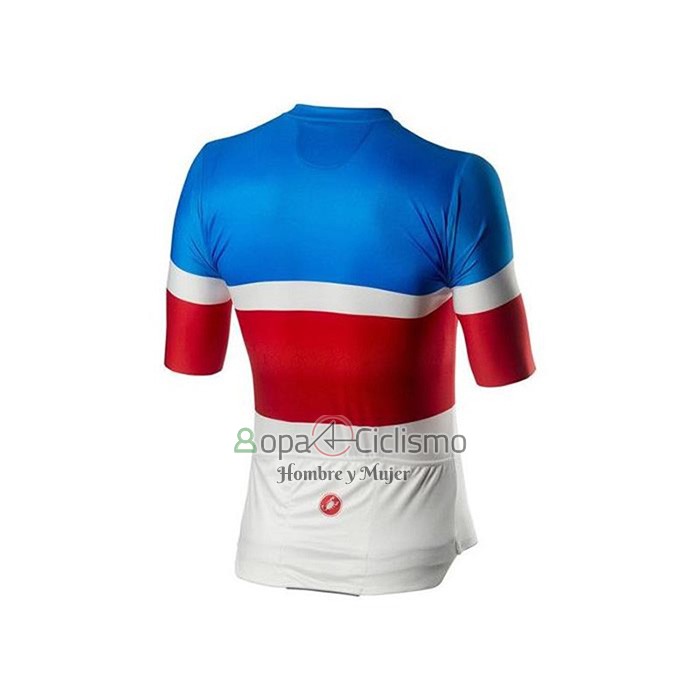 Castelli Ropa Ciclismo Culotte Corto 2020 Hombre Mangas Cortas Azul Rojo Blanco