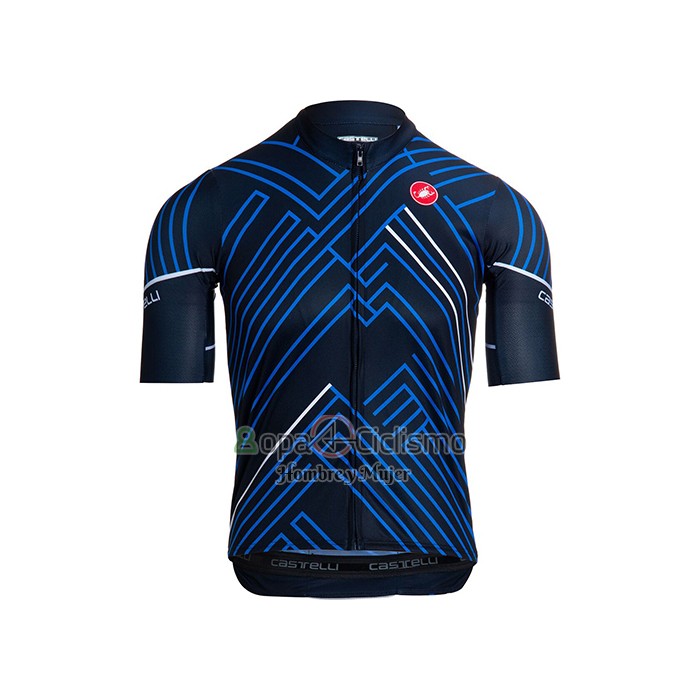Castelli Ropa Ciclismo Culotte Corto 2021 Hombre Mangas Cortas Azul Negro Blanco