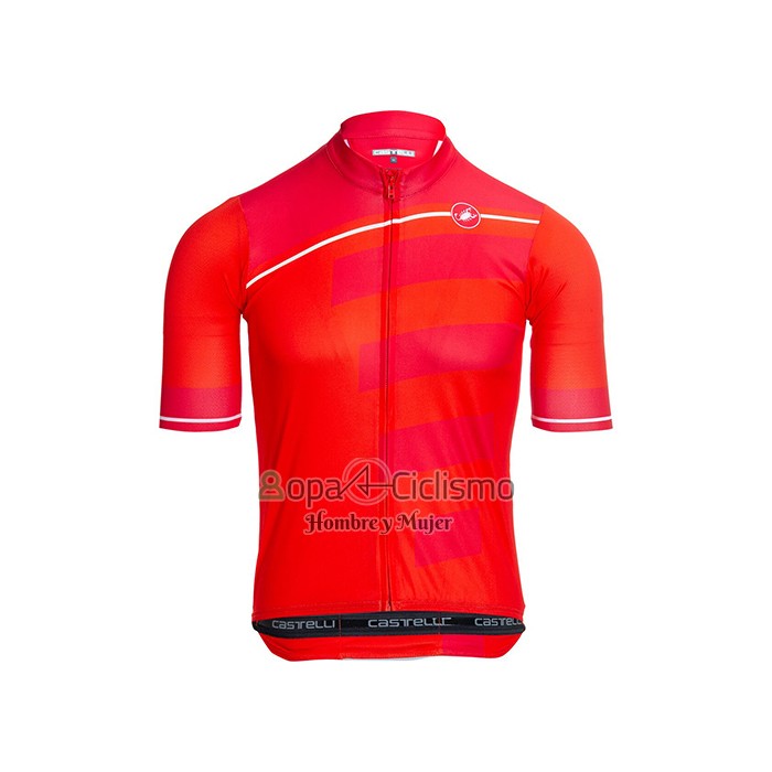 Castelli Ropa Ciclismo Culotte Corto 2021 Hombre Mangas Cortas Brillante Rosa Rojo
