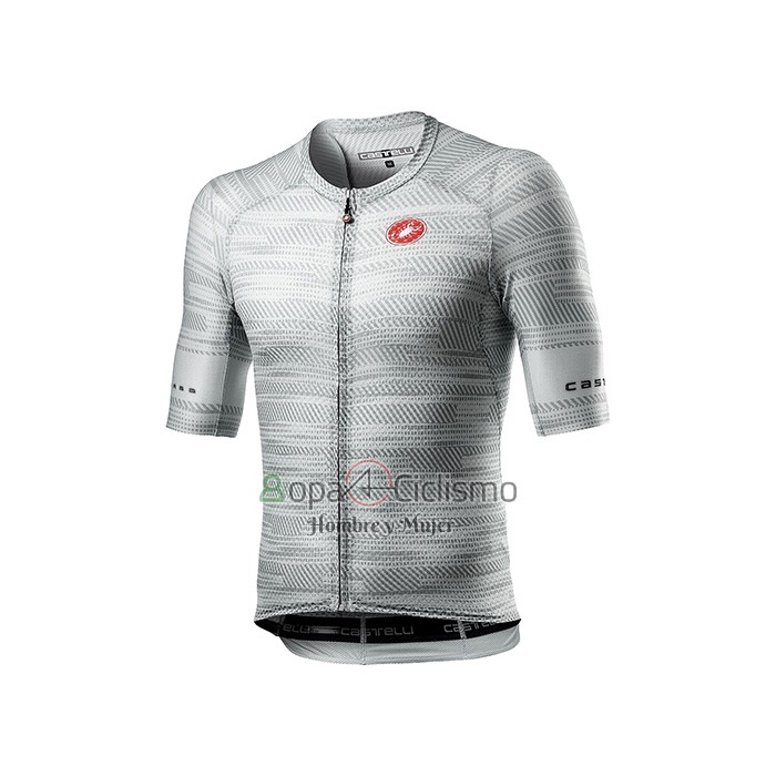 Castelli Ropa Ciclismo Culotte Corto 2021 Hombre Mangas Cortas Gris Blanco