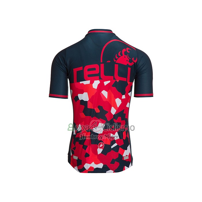 Castelli Ropa Ciclismo Culotte Corto 2021 Hombre Mangas Cortas Rojo APagado Azul