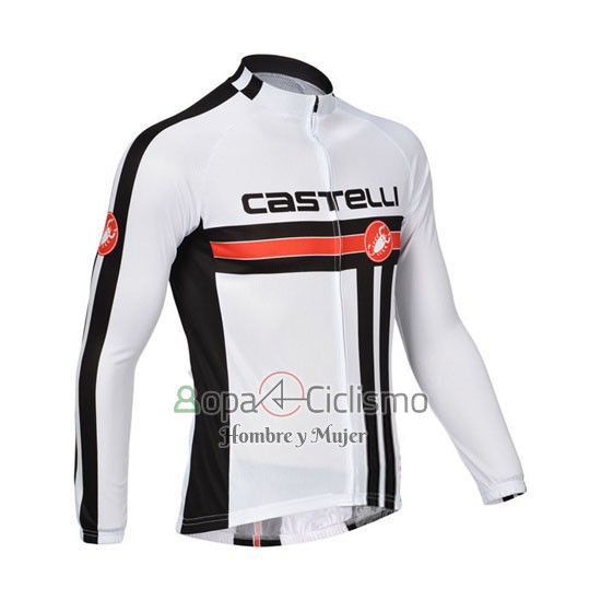 Castelli Ropa Ciclismo Culotte Largo 2013 Hombre Mangas Largas Blanco