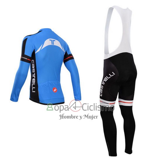 Castelli Ropa Ciclismo Culotte Largo 2014 Hombre Mangas Largas Azul y Negro