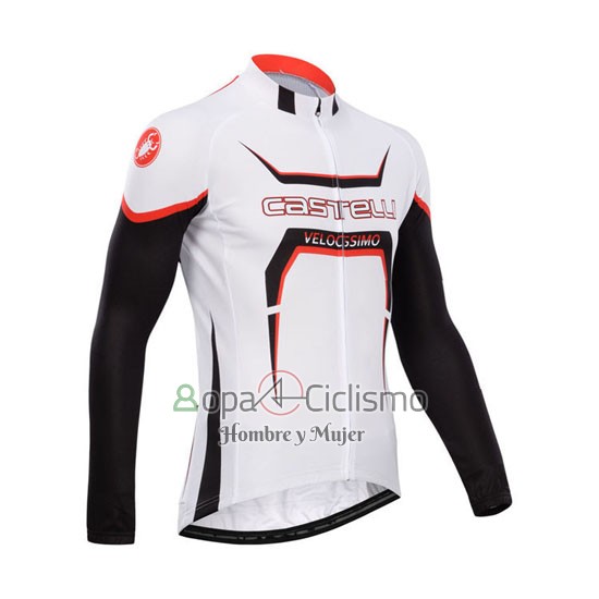 Castelli Ropa Ciclismo Culotte Largo 2014 Hombre Mangas Largas Negro y Blanco