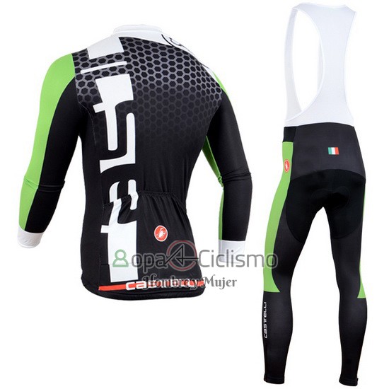 Castelli Ropa Ciclismo Culotte Largo 2014 Hombre Mangas Largas Negro y Verde