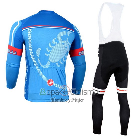 Castelli Ropa Ciclismo Culotte Largo 2014 Hombre Mangas Largas Rojo Azur