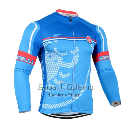 Castelli Ropa Ciclismo Culotte Largo 2014 Hombre Mangas Largas Rojo Azur