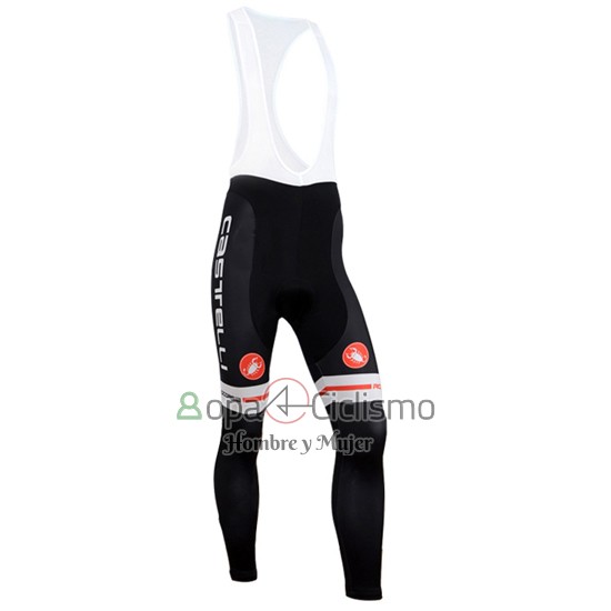 Castelli Ropa Ciclismo Culotte Largo 2014 Hombre Mangas Largas Rojo Azur