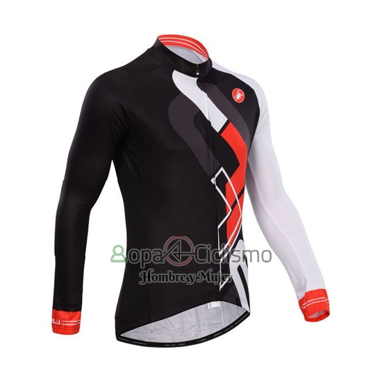 Castelli Ropa Ciclismo Culotte Largo 2014 Hombre Mangas Largas Rojo y Negro