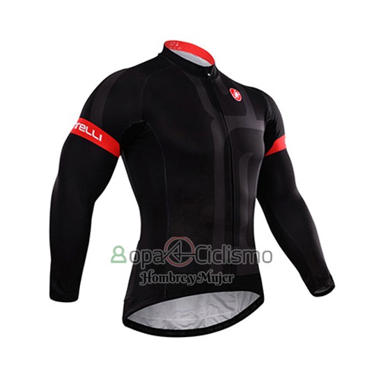 Castelli Ropa Ciclismo Culotte Largo 2015 Hombre Mangas Largas APagado Negro