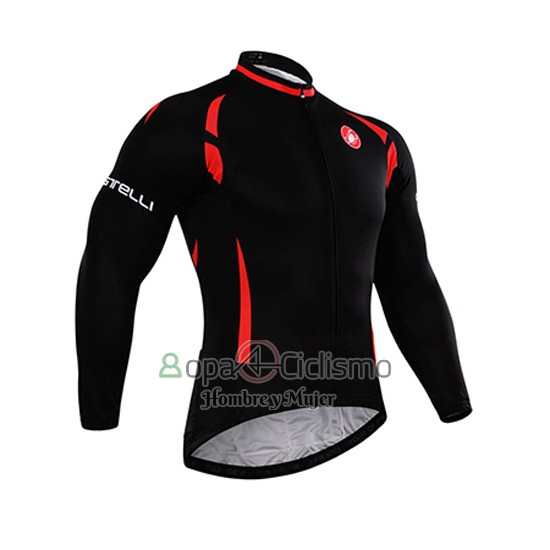 Castelli Ropa Ciclismo Culotte Largo 2015 Hombre Mangas Largas Brillante Negro