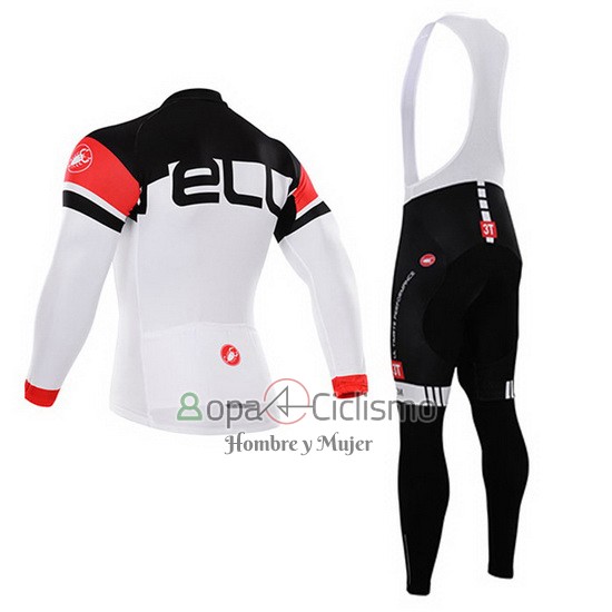 Castelli Ropa Ciclismo Culotte Largo 2015 Hombre Mangas Largas Negro y Blanco