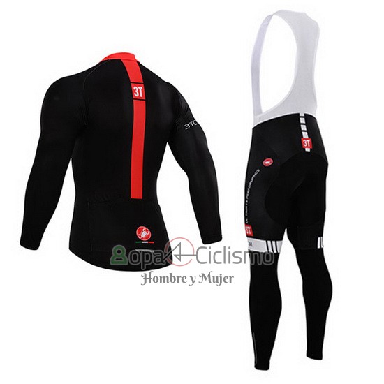 Castelli Ropa Ciclismo Culotte Largo 2015 Hombre Mangas Largas Rojo y Negro