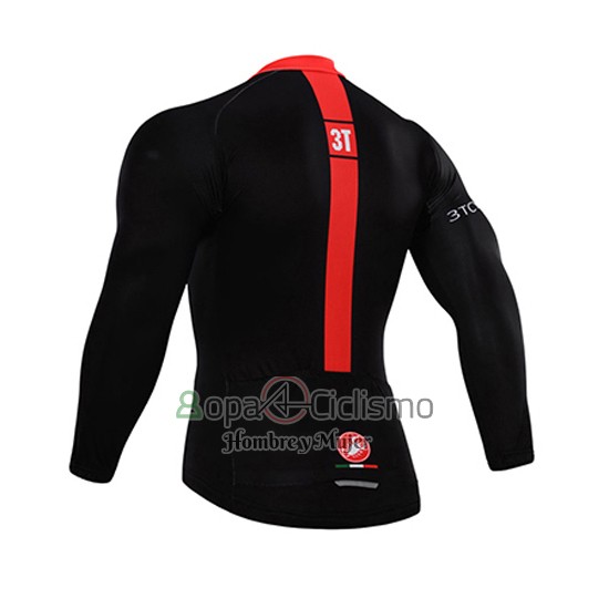 Castelli Ropa Ciclismo Culotte Largo 2015 Hombre Mangas Largas Rojo y Negro