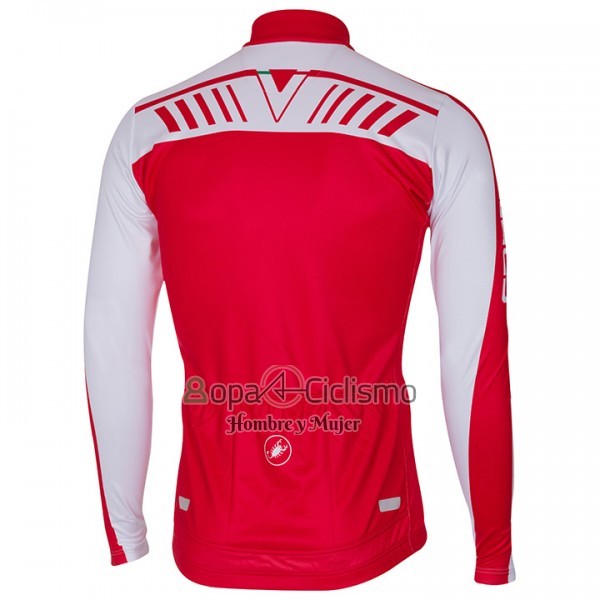 Castelli Ropa Ciclismo Culotte Largo 2017 Hombre Mangas Largas Blanco y Rojo