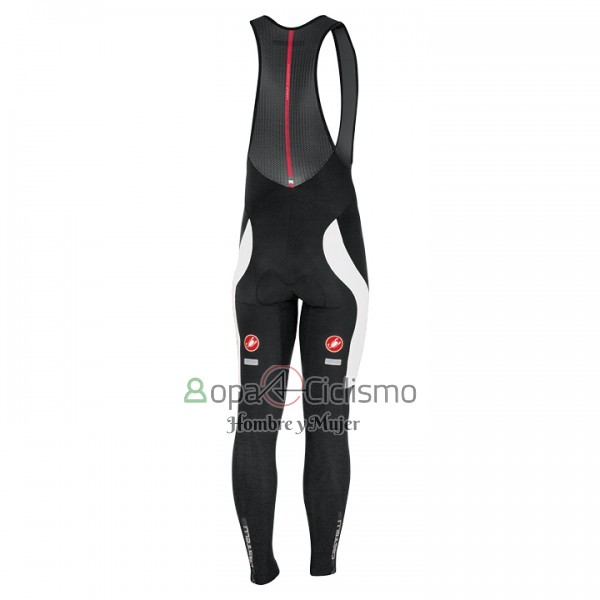 Castelli Ropa Ciclismo Culotte Largo 2017 Hombre Mangas Largas Blanco y Rojo