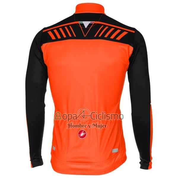 Castelli Ropa Ciclismo Culotte Largo 2017 Hombre Mangas Largas Naranja y Negro