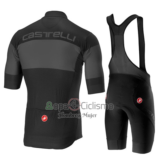 Castelli Ruota Ropa Ciclismo Culotte Corto 2019 Hombre Mangas Cortas Negro Gris