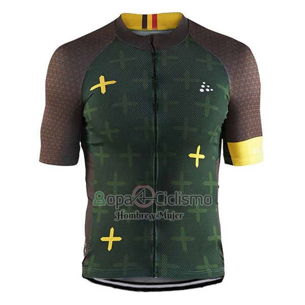 Craft Ropa Ciclismo Culotte Corto 2017 Hombre Mangas Cortas Monuments Brown y Verde