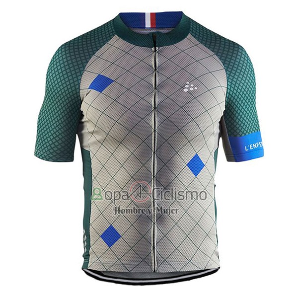 Craft Ropa Ciclismo Culotte Corto 2017 Hombre Mangas Cortas Monuments Plata y Verde