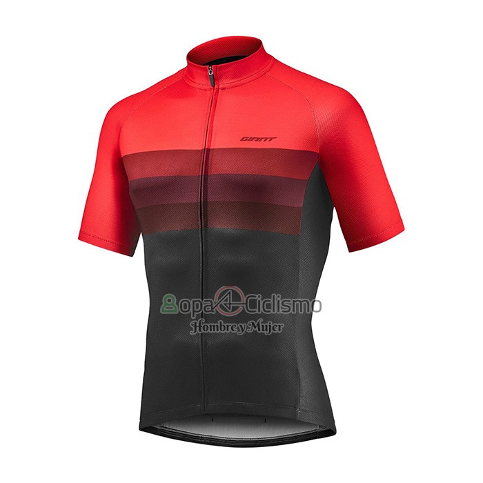 Giant Ropa Ciclismo Culotte Corto 2021 Hombre Mangas Cortas Negro Rojo