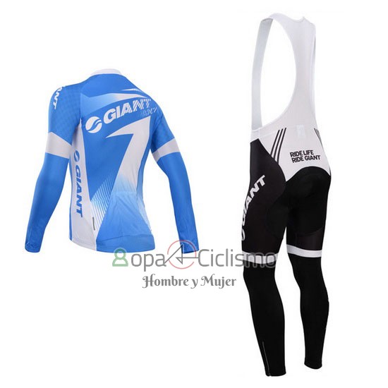 Giant Ropa Ciclismo Culotte Largo 2014 Hombre Mangas Largas Azur