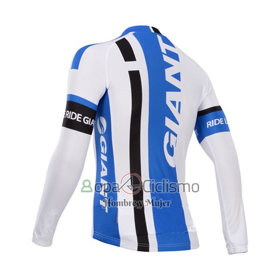 Giant Ropa Ciclismo Culotte Largo 2014 Hombre Mangas Largas Blanco y Azur