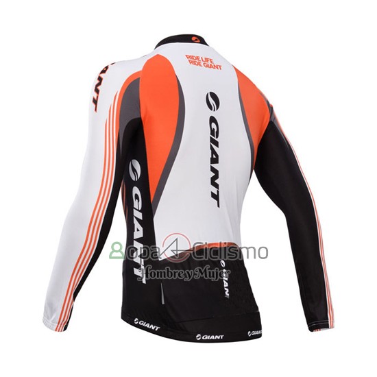 Giant Ropa Ciclismo Culotte Largo 2014 Hombre Mangas Largas Blanco y Negro