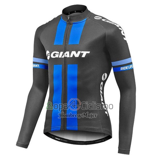 Giant Ropa Ciclismo Culotte Largo 2016 Hombre Mangas Largas Negro y Azul